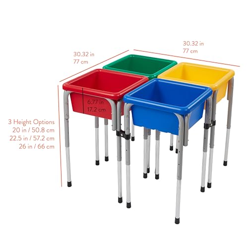 Back2School Express Adjustable Quad Sensory Tables with Lids, Children's Furniture, Primary