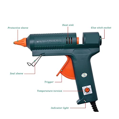 LIBODD Hot Glue Gun Hot Melt Glue Gun Leak Proof Copper Nozzle Temperature Adjustable Process Repair Tool Voltage Automatic Adjustment Function for DIY Arts, Crafts and Quick Repairs(Set-D)