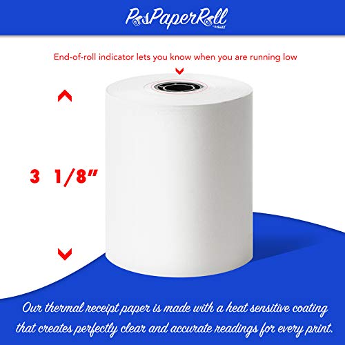 3-1/8 x 230 Thermal Paper Receipt Rolls, 50 GSM, BPA Free, 200-Count