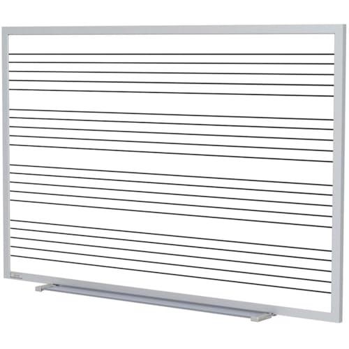 Ghent's Ceramic 4' x 8' M1 Mag. Music Staff Whiteboard Set in White