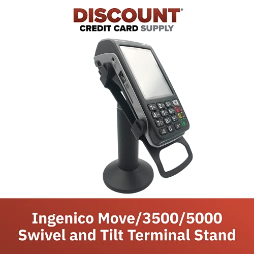 Discount Credit Card Supply DCCStands Ingenico Move/3500/5000 7" Swivel and Tilt Terminal Stand, Screw-in and Adhesive, Black