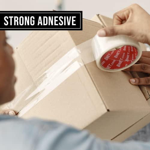 8NET Clear Packing Tape, 2.6 mil 2" x 110 yds (330 ft), Heavy Duty Shipping Moving Box Carton Sealing Tapes Strong Adhesive Premium Quality, 36 Rolls/Case