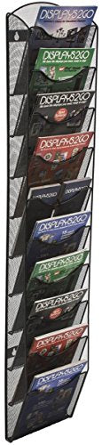 Displays2go Wall Mount Literature Rack, File Folder Organizer