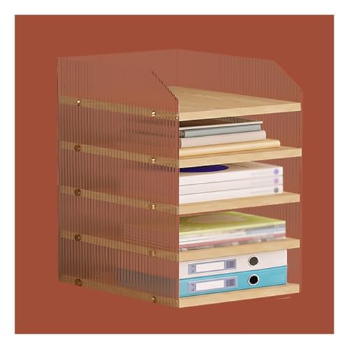 File Classification Organizer, Desktop File Organizer, 3/4/5-Layer Paper Sorter, Desktop Student Bookshelf, Paper Locker for Home, Classroom, Office, School(5tier)