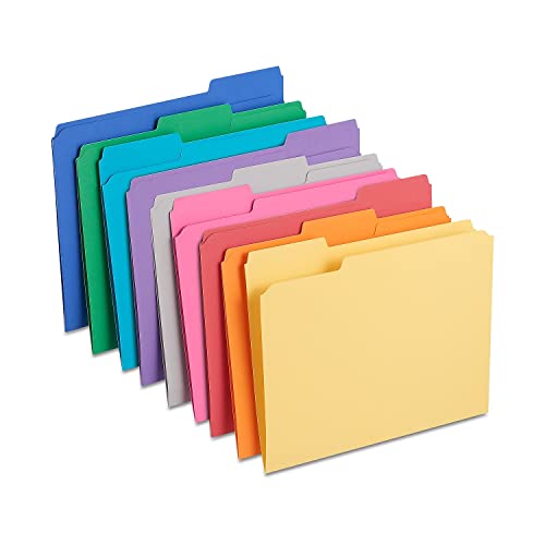 Staples Reinforced File Folders, Letter Size, 1/3-Cut Tabs, 100/Box