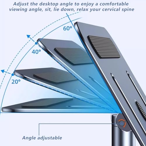 Xghwnpd Multimedia Stand Universal Laptop Raised Stand for Sitting Mode,Aluminum Floor Stand,Movable Laptop Computer Stand