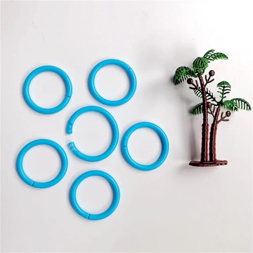 Binder Rings 500pcs Removeable Color Plastic Loose Leaf Binding Ring Clip Coil(35mm-Blue)