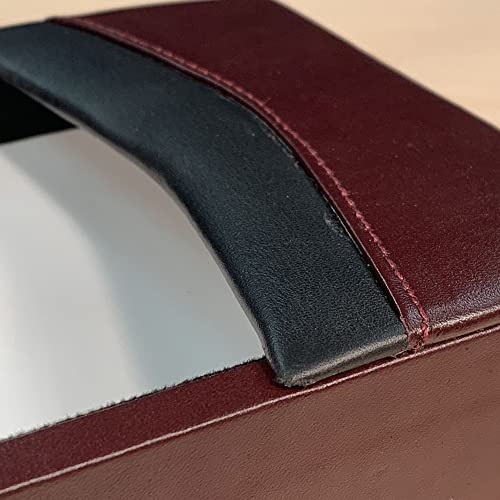 Dacasso Burgundy Leather Memo Holder, 4-Inch by 6-Inch