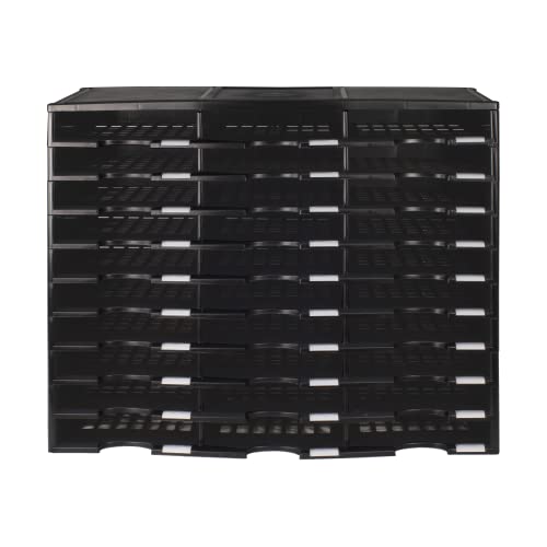 Storex 30-Compartment Literature Organizer, 31.38 x 14.13 x 25.5 Inches, Black (61419U01C)