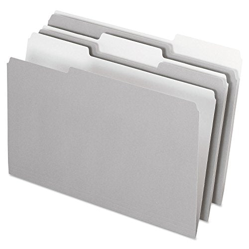 Pendaflex 435013GRA Interior File Folders, 1/3 Cut Top Tab, Legal, Gray (Box of 100)