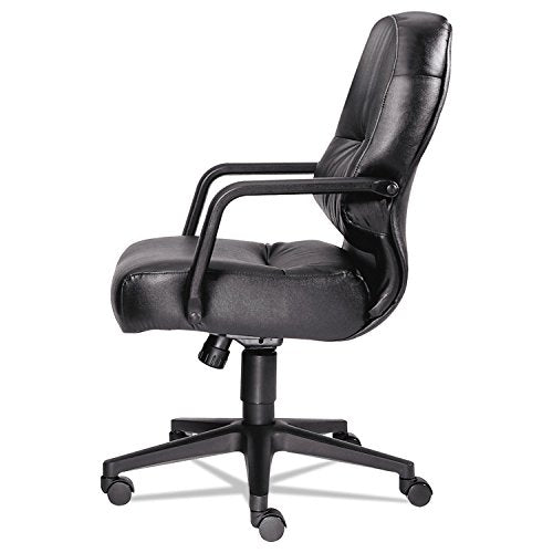 HON Pillow-Soft Mid-Back Chair with Center-Tilt and Fixed Arms, Black