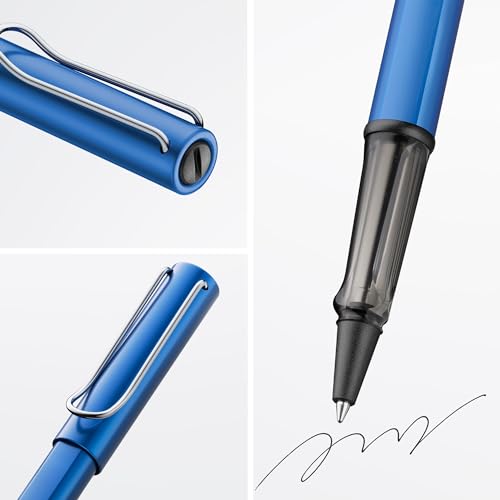 Lamy AL-star oceanblue - Rollerball Pen pen with transparent, ergonomic grip & line width M - lightweight aluminum body - including rollerball refill M 63 in black