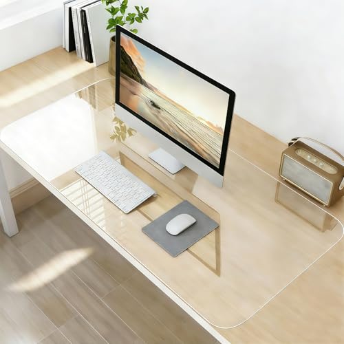 ACFBGFV Clear Desk Cover Protector 23in x 53in Desk Pad Mat Blotter on Top of Desks Transparent PVC Table Protector Rectangle Desk Mat Table Cover for Office Writing Desktop Dresser