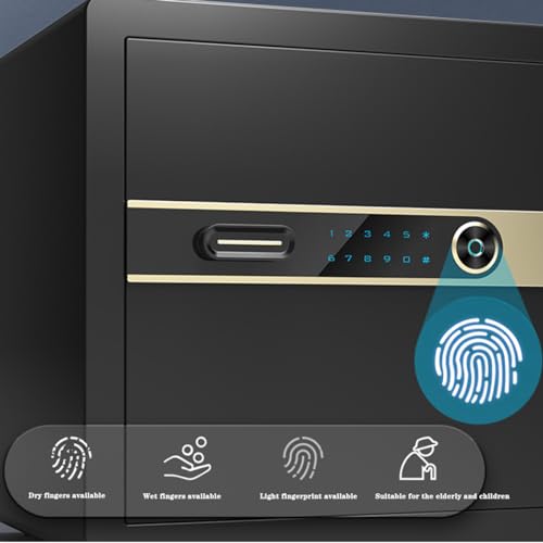 BVFNKQSC Digital Safe with Keypad and Dual Alarm System Silent Feature LED Light Home Hotel Office for Money Storage Fingerprint Lock Intelligent Hidden File Cabinet,H