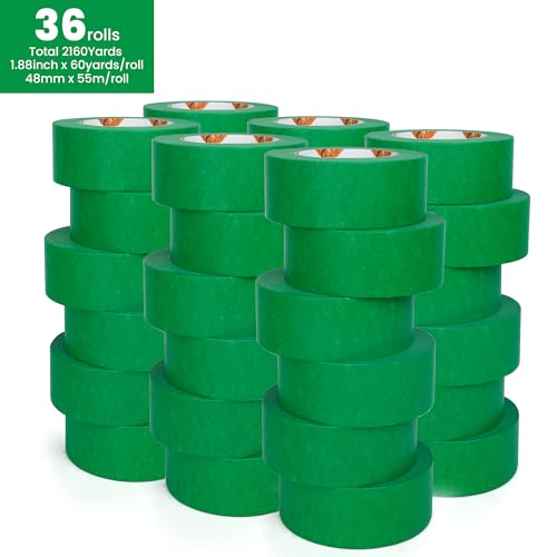 TAPEBEAR Green Painters Tape Masking Tape 1.88" x 60Yard x 36Rolls