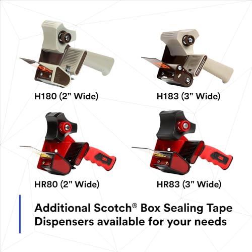3M Scotch Box Sealing Tape Dispenser HR83, Portable, Versatile, 3 in