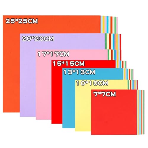 Colored Cardstock 500Pcs Double Sided Folding Origami Paper Scrapbooking Materialle Cardstock For Card Making Wish DIY Jewelry Tools(25cmx25cm)