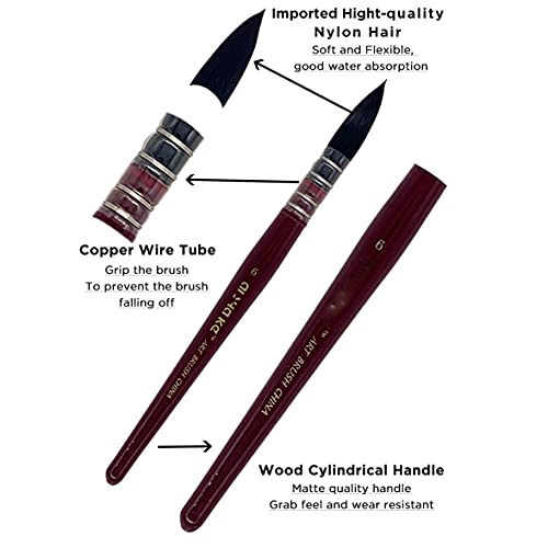 UOHLCX HBJWOV 8Pcs Watercolor Brushes Art Painting Brushes Artistic Watercolor Brush Set for Water Color Gouache Drawing Art Painting