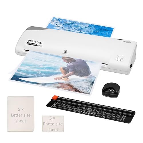 SINCHI 13-Inch Thermal Laminator Machine, 3–5 Mil, 40s Warm-Up, 20"/Min, Jam Release, Auto Shutoff, All-in-One Kit with 10 Pouches, Trimmer & Rounder, Cleaning Paper, Ideal for Home, Office, School