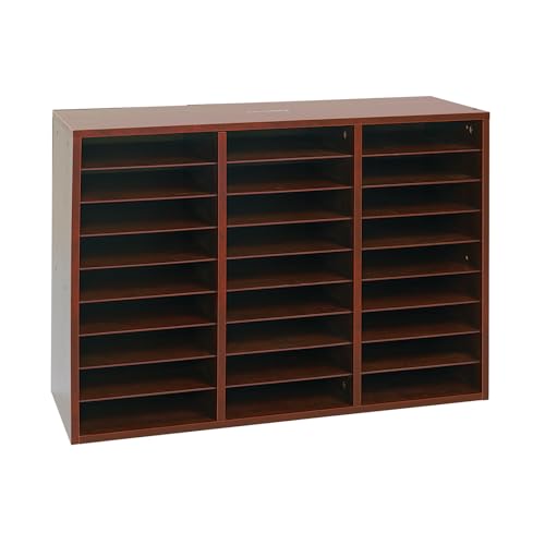 Really Good Stuff Classroom Mahogany Mail Center, 27 Slots