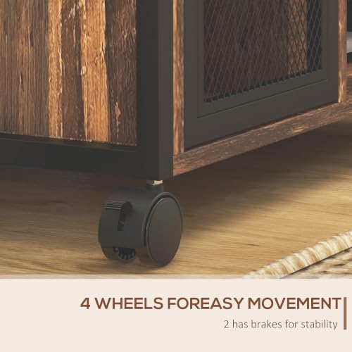 Vinsetto Printer Stand Table with Socket USB Charging Ports, Rustic Brown