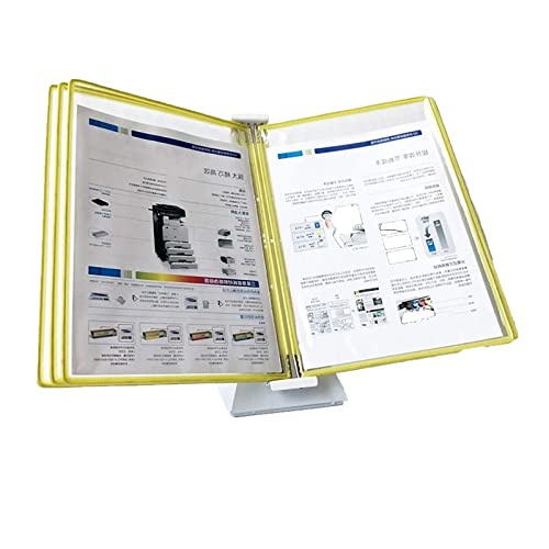 ZGFUSVFD File Organizer for Desk - Desktop Reference Organizer, A4 Wall File, 5 Panel Wall Mounted Document Reference Rack, Holds 10 Sheets of A4 Paper, Wall Hanging Operation Guide