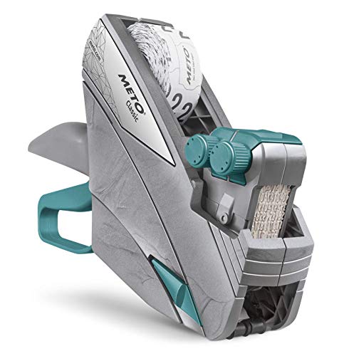 Meto HACCP Hand Labeller (for 26 x 16 mm Labels, 14 Predefined Texts, 2 Lines, 20 Digits, Meto Classic M Price Gun, Silver-Teal)