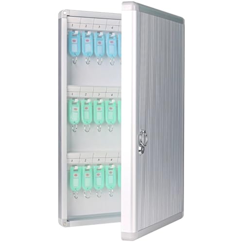 KK-GAL 96-Position Key Lock Box, Tradtional Key Organizer Safe Lockbox for School, Key Safe Security Storage Lockbox Holder for Valets, Aluminum Alloy Key Storage Box with Lock