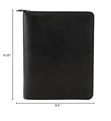 FranklinCovey - Tyler Ring-Bound Binder for FranklinCovey Planners | Leather - Zipper Binder (Classic, Black)