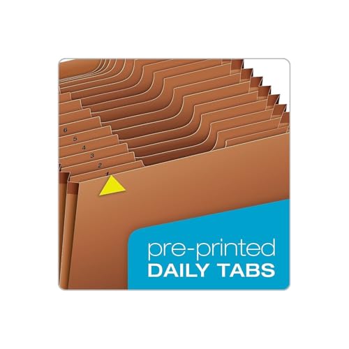 Globe Weis Globe-Weis/Pendaflex Heavy Duty Expanding File, Open Top, 1/3 Cut Tabs, 31 Daily Pockets, Brown, Legal Size (R219DHD)