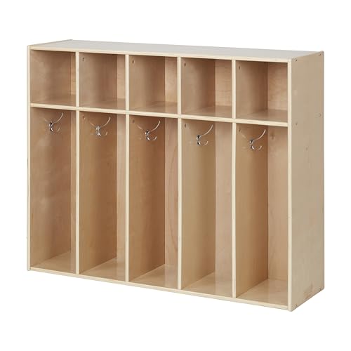 Back2School Express Sleekline 5-Section Toddler Coat Locker, Natural