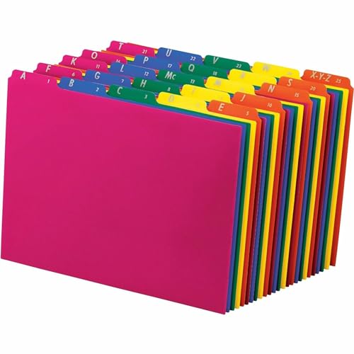 Pendaflex 40142 Top Tab File Guides, Alpha/A-Z 1/5 Tab, Polypropylene, Letter (Set of 25)