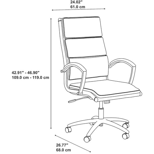 Bush Business Furniture Modelo High Back Leather Executive Office Chair in Saddle Tan