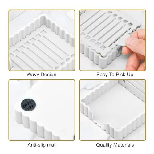 Xuanqiu 4pcs Note Organizer Portable Sticker Dispenser with Template Desktop Notepad Holder 3x3 Inch