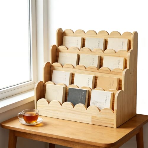 ordinarYone Wooden Book Display Stand For Forward Facing Construction Encourages Early Reading And Organization