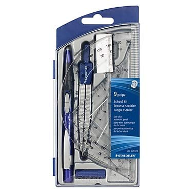 Staedlter 550 60S9-202 9-Piece Math Set with Flip Open Storage Box