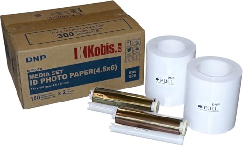 DNP 4.5x6" IDW520 Printer System Media, 150 Prints Per Roll, 2-Pack