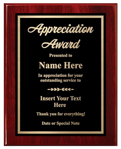 Custom Plaque for Appreciation - Personalized Award for Employee Recognition - Choose Your Size, Laser Engraved, Customize Now! (12x15)