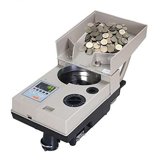 High Speed Coin Counter, Counter Sorter 2000 Coins/Min Heavy Duty Bank Grade Coin Sorter with Large Hopper Total Value Coin Counter Machine