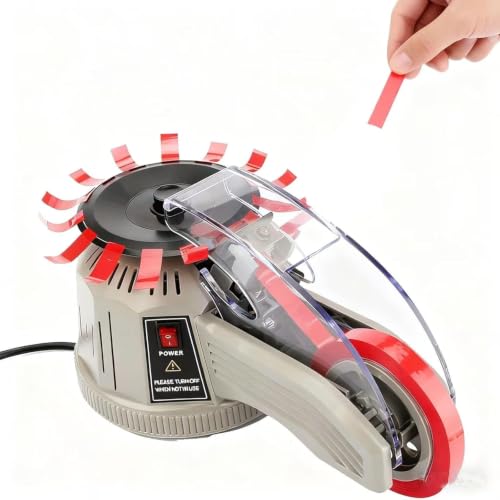 Rotary Electric Tape Dispenser with Adjustable Cutter,Detachable Rollers for Office,Warehouse,and School Use