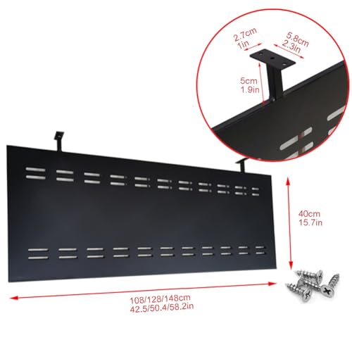 ZBSAVFM Under Desk Privacy Panel for Sit Stand Workstations - Home Office Divider Vanity Shield Furniture Partition Counter Low Fence (Black 50.4x15.7in) - Enhance Workspace Privacy