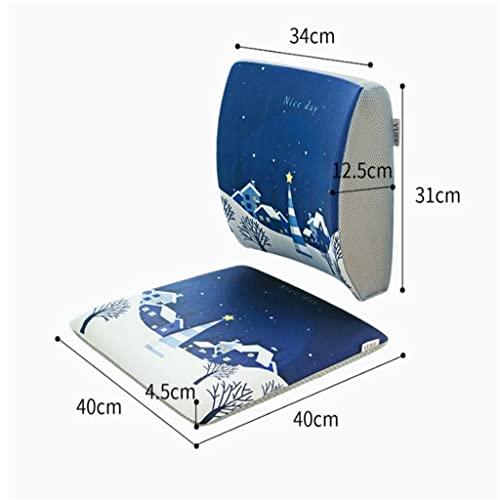 UOHLCX Chair Cushion Office Seat Back Lumbar Support Set