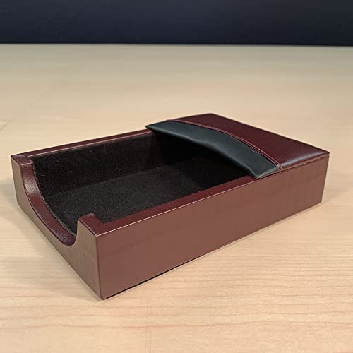 Dacasso Burgundy Leather Memo Holder, 4-Inch by 6-Inch