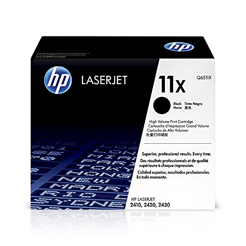 HP Original 11X Black High-Yield Toner Cartridge | Works LaserJet 2410, 2420, 2430 Series | Q6511X
