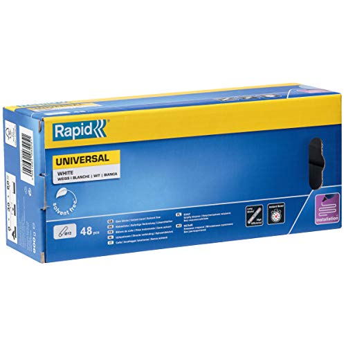 Rapid 12 mm Glue Sticks Universal White - Ø12 x 190 mm, 48 pcs, 880g, Packed in Box
