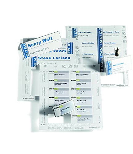 Durable 145102 Badgemaker, Printable Name Badge Insert Sheets, White,30 x 60 mm - 540 Inserts