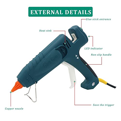 LIBODD Hot Glue Gun 500W High-Power Hot Melt Glue Gun Professional Industrial Craft Repair Tools Heat Glue Gun with 11mm Glue Sticks for DIY Arts, Crafts and Quick Repairs(SET2-Yellow)