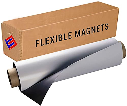 Dry Erase Magnetic Roll, Glossy White Write on/Wipe Off Magnet, 24 inches by Flexible Magnets (2 ft x 25 ft)
