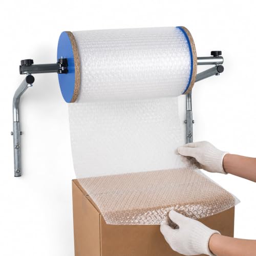 BDJSN Foam Wrap Roll Dispenser, Wall Mount Bubble Cushion Wrap Holder, Galvanized Steel Packaging Film Rack for Shipping Stations, Warehouses, Moving and Packing Workspaces 40cm