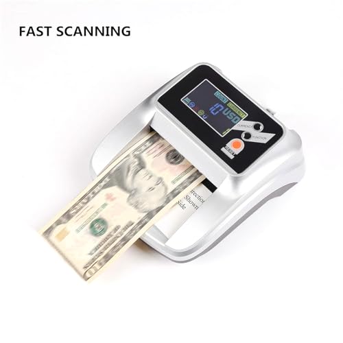 ERICAT Counterfeit Money Detector, Money Counter Machine with LED Display Screen, Smart Reminder and and 1s Accurate Detection, Automatic 4-Way Direction USD & Euro Value Counting, for Restaurants